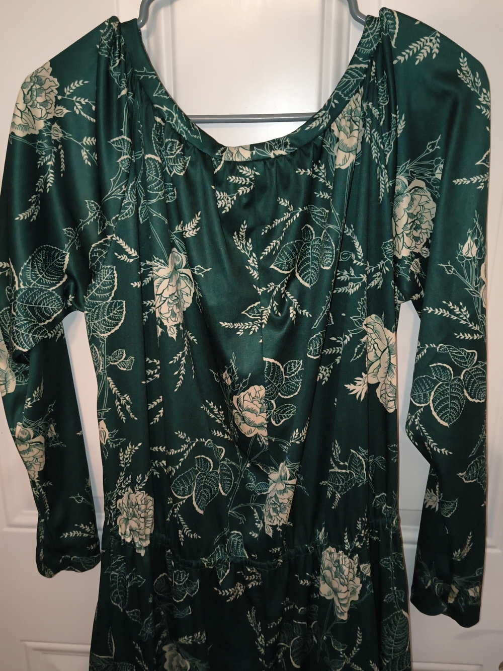 Handmade Green Floral Long Women's Dress